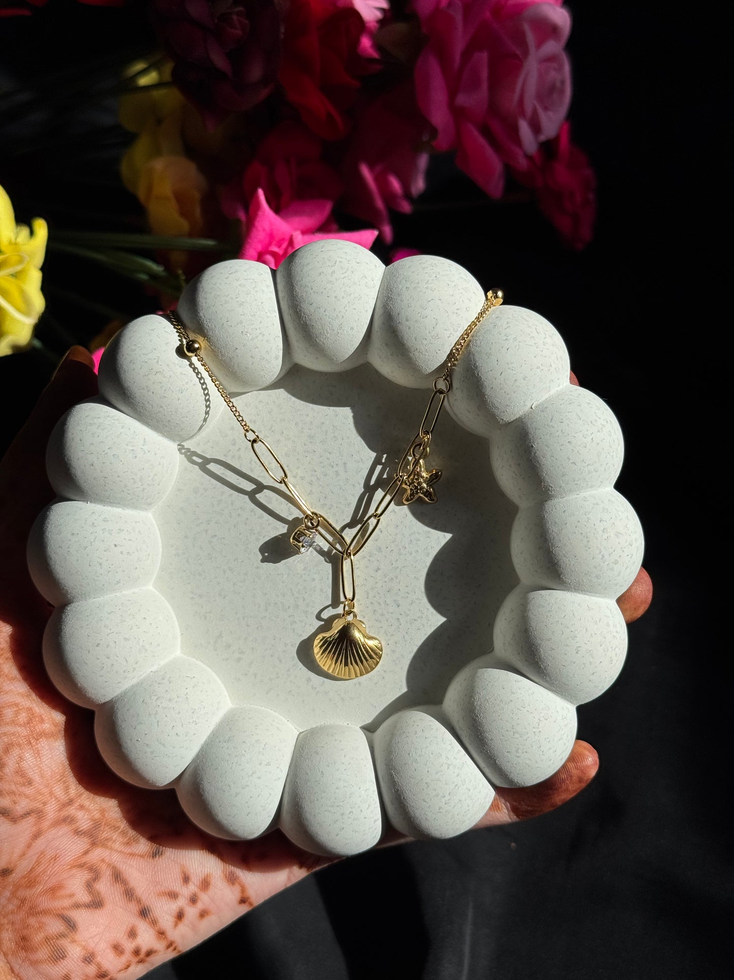 Island Muse Layered Shell and Star Charm Necklace