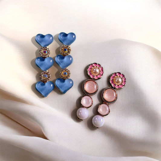 Pastel Pink & Blue Heart Accessory Set