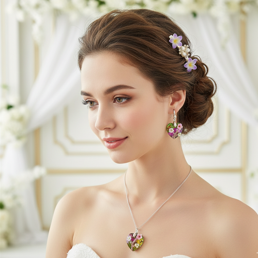 Tropical Bloom Heart Resin Jewelry