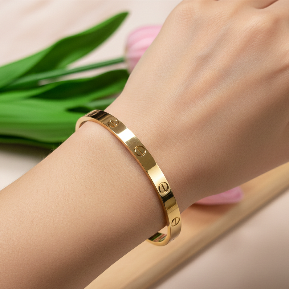Timeless Engraved Gold-Tone Bangle