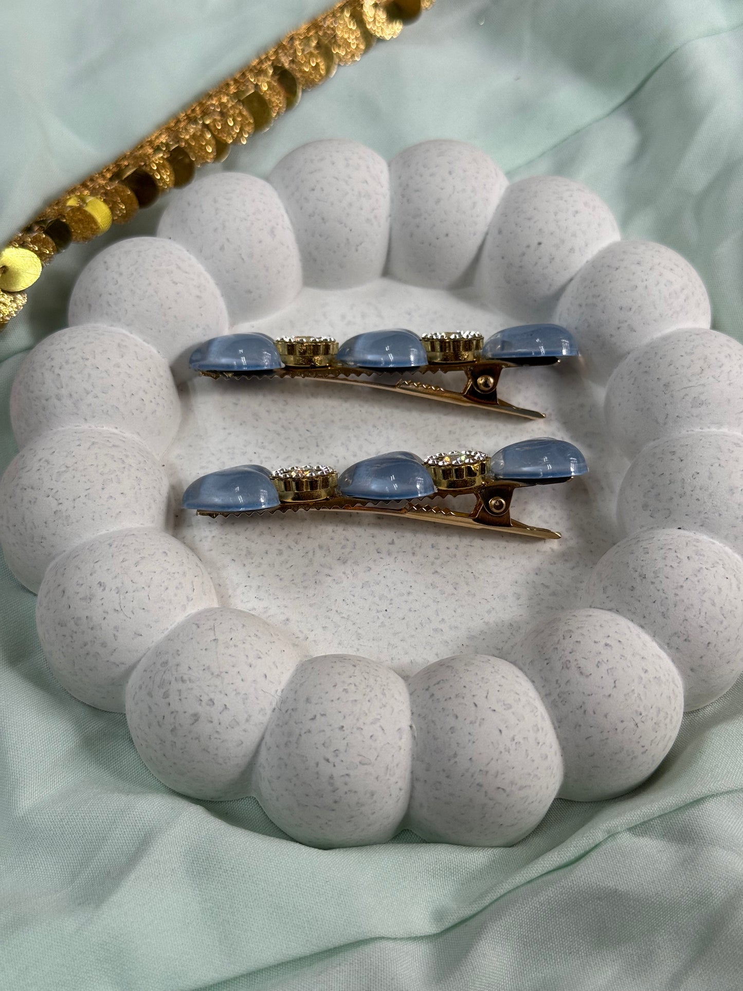 Pastel Pink & Blue Heart Accessory Set