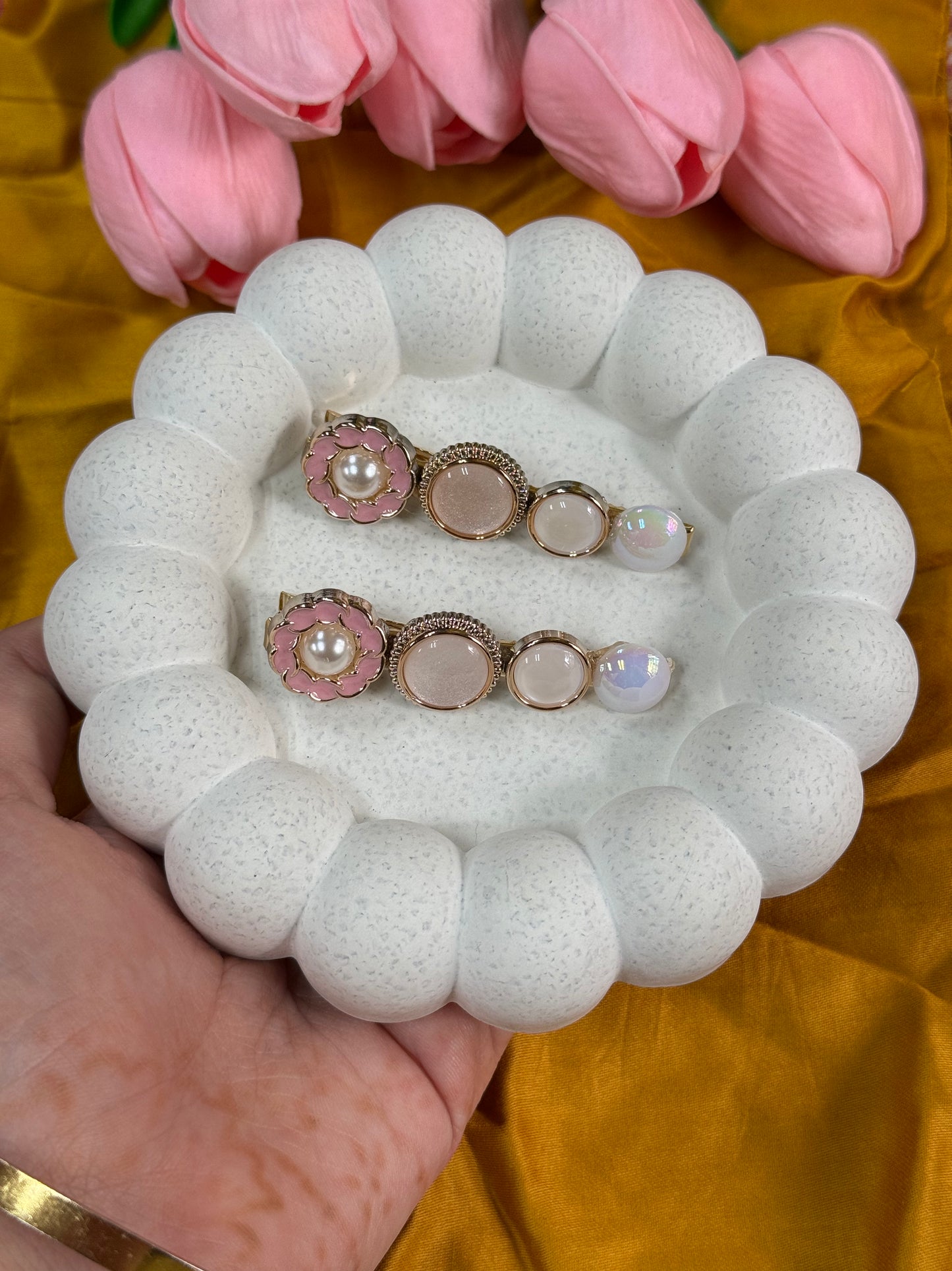 Pastel Pink & Blue Heart Accessory Set