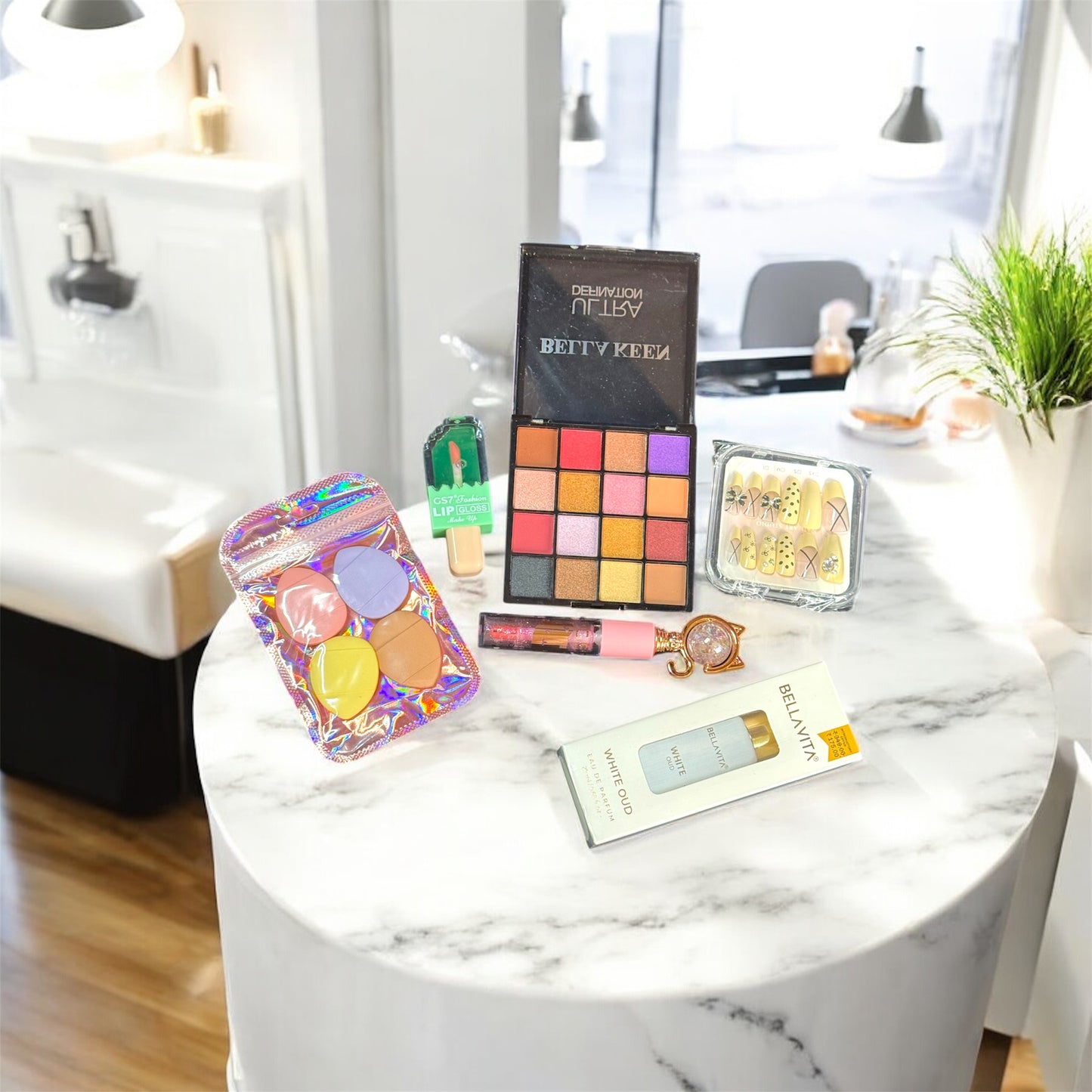 Pink Glam Beauty Collection – Makeup and Fragrance Flat Lay