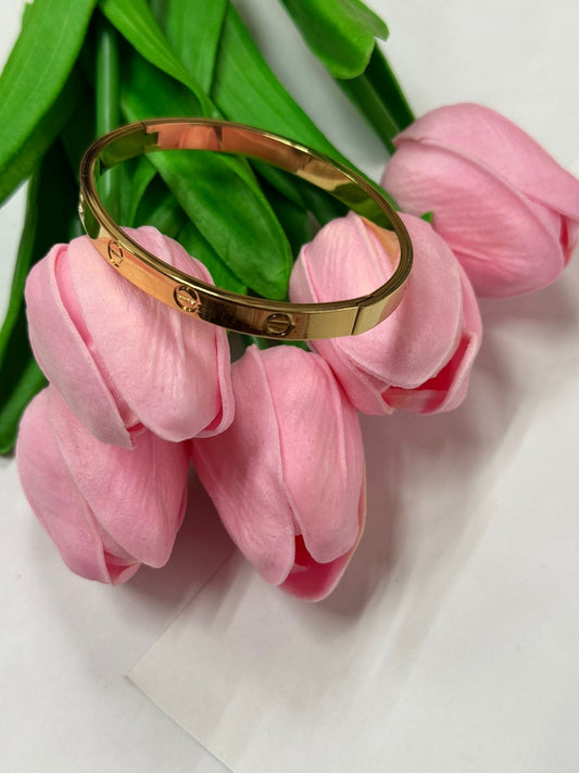 Timeless Engraved Gold-Tone Bangle